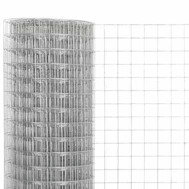 vidaXL Rede de arame aço galvanizado quadrado 10x0,5 m prateado[3/4]