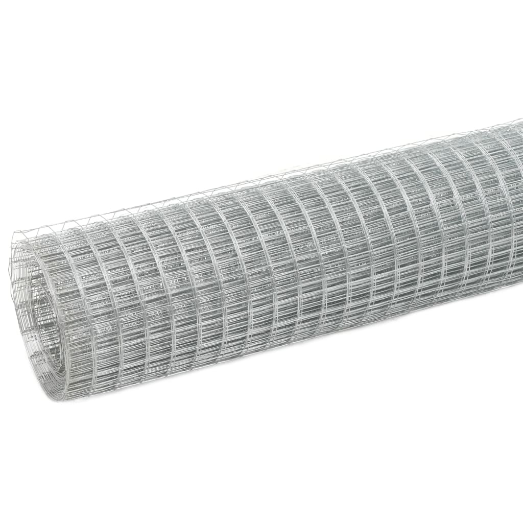 vidaXL Kippengaas 10x1,5 m gegalvaniseerd staal zilverkleurig afbeelding