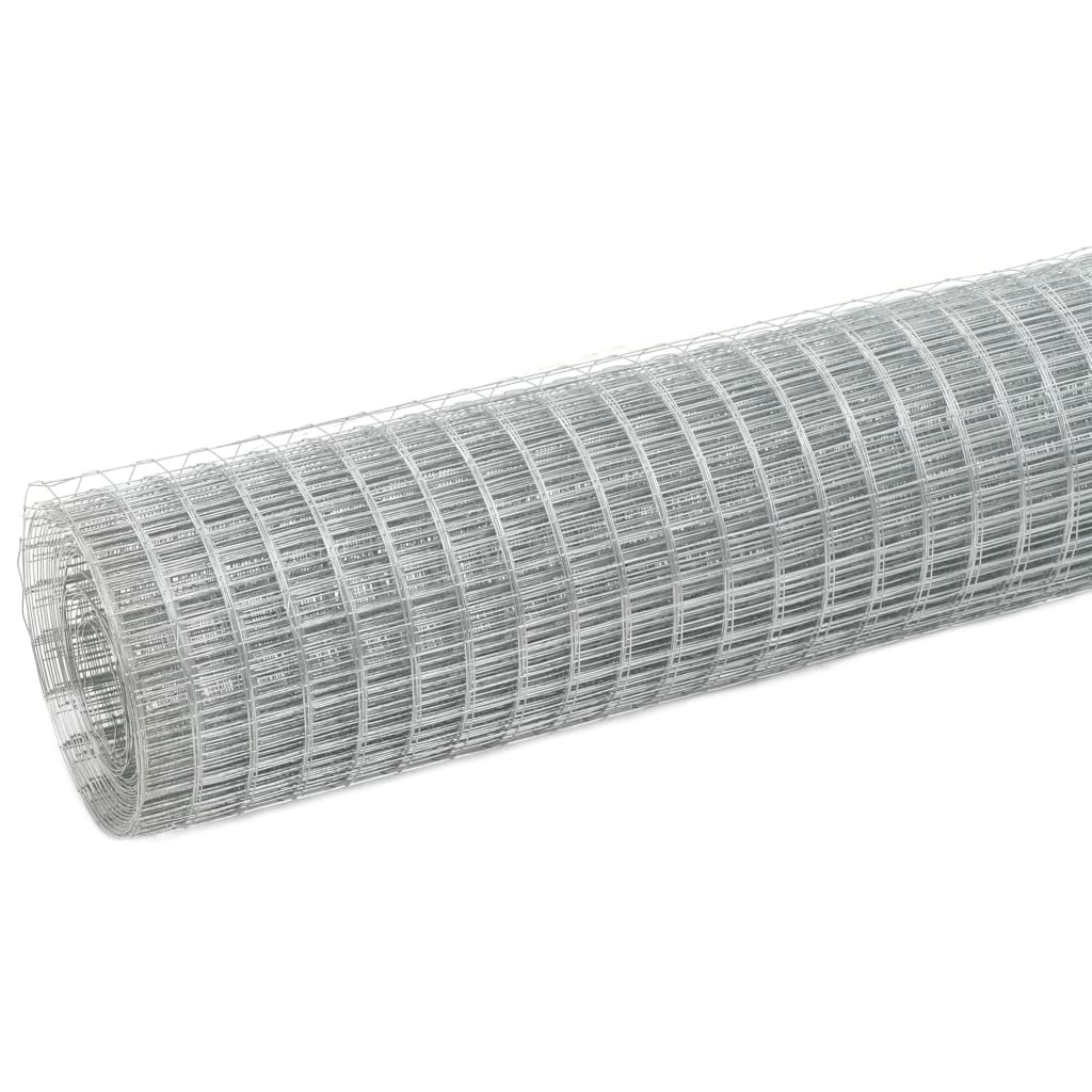 vidaXL Plasă de sârmă găini, argintiu, 25 x 1,5 m, oțel galvanizat