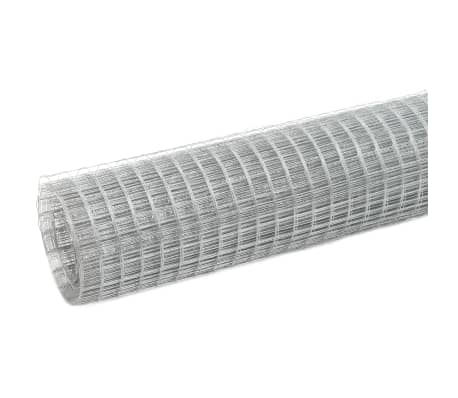 vidaXL Chicken Wire Fence Galvanised Steel 25x1.5 m Silver