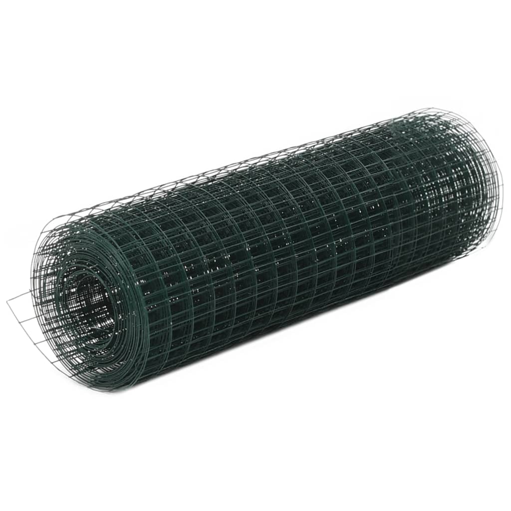 Drahtzaun Stahl mit PVC-Beschichtung 10×0,5 m Grün