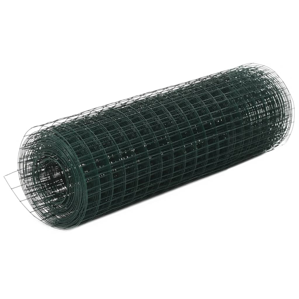 vidaXL Drôtené pletivo, oceľ potiahnutá PVC 10x0,5 m, zelené