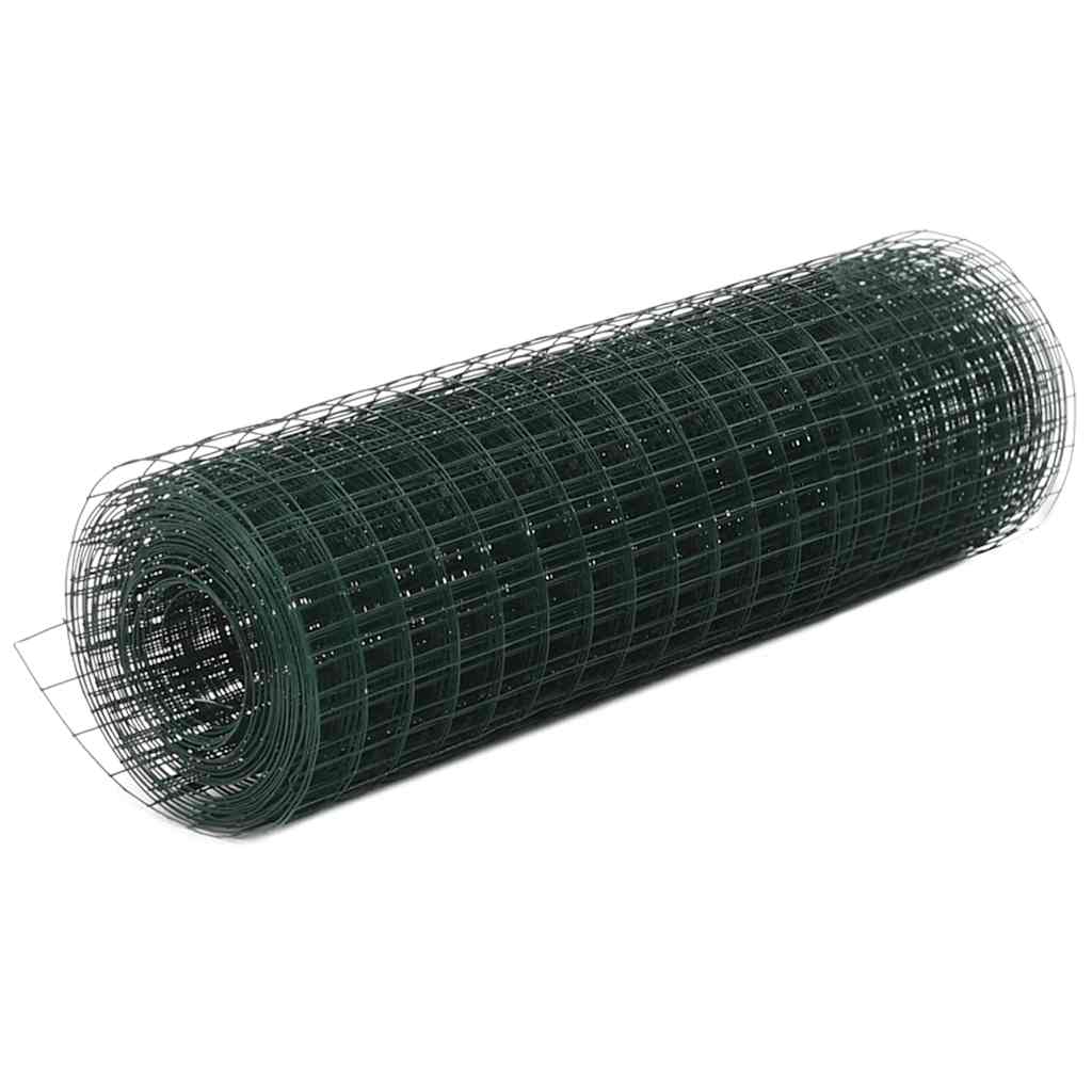vidaXL Pletivo ke kurníku ocel PVC vrstva 25 x 0,5 m zelené