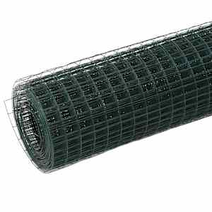 vidaXL Alambrada de gallinero acero revestimiento PVC verde 25x1,5 m