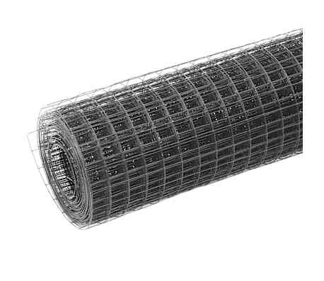 vidaXL Kanaverkko ter&auml;s PVC pinnoitteella 10x0,5 m harmaa