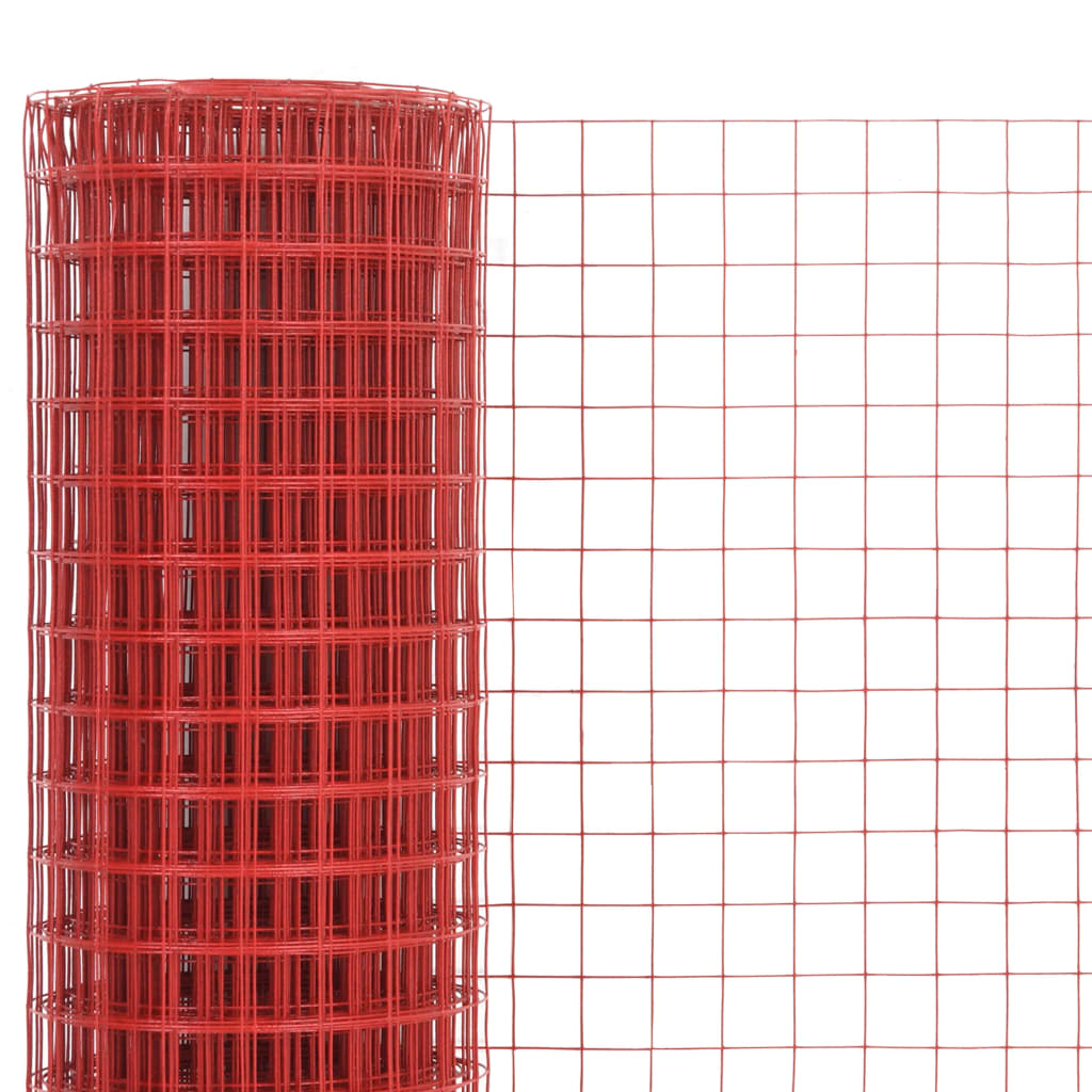 Thumbnail - vidaXL Drahtzaun Stahl mit PVC-Beschichtung 25x1,5 m Rot