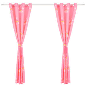 vidaXL Lasten pimennysverhot 2 kpl 140x240 cm sateenkaari pinkki