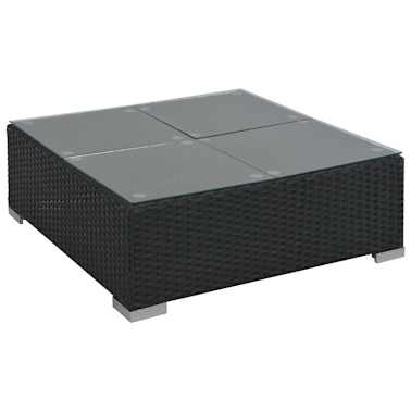 vidaXL 6 pcs conjunto lounge de jardim c/ almofadões vime PE preto[7/14]