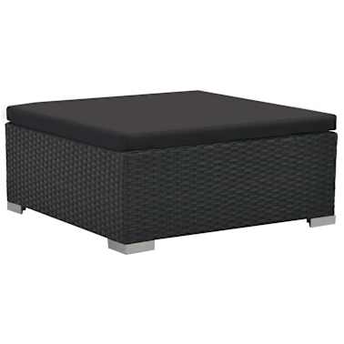 vidaXL 6 pcs conjunto lounge de jardim c/ almofadões vime PE preto[9/14]