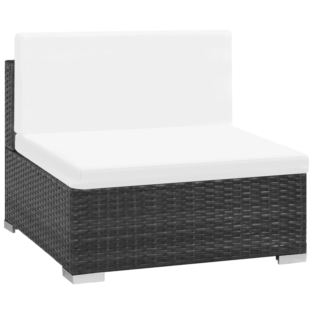 Thumbnail - vidaXL 7-tlg. Garten-Lounge-Set mit Auflagen Poly Rattan Schwarz