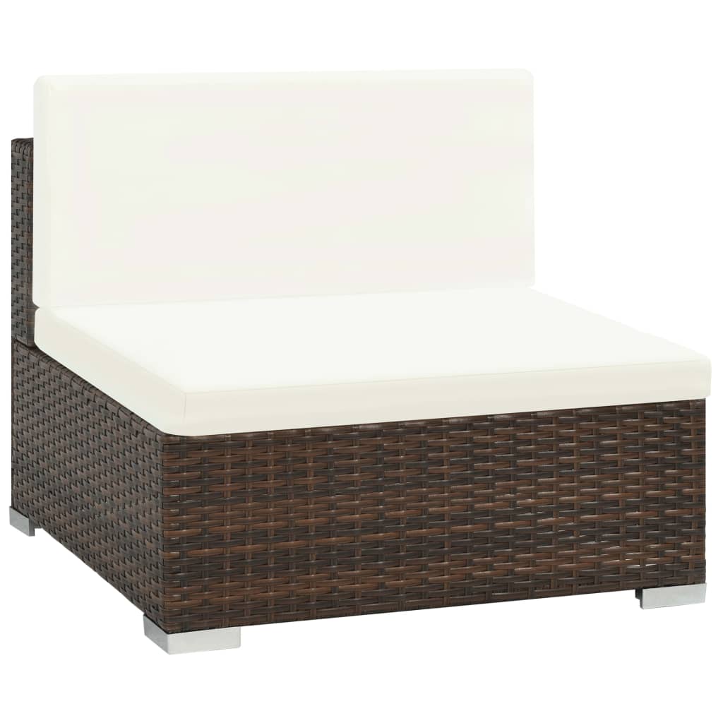 Thumbnail - vidaXL 7-tlg. Garten-Lounge-Set mit Auflagen Poly Rattan Braun