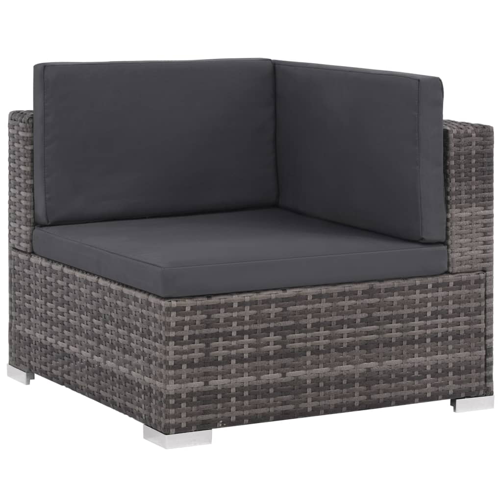 

vidaXL 7-delige Loungeset met kussens poly rattan grijs