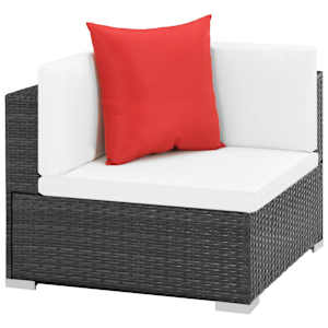 vidaXL Salon de jardin 7 pcs avec coussins R&eacute;sine tress&eacute;e Noir