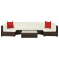 vidaXL Loungeset poly rattan bruin