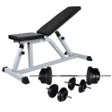 vidaXL Banc d'entraînement avec jeu d'haltères 60,5 kg
