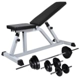 vidaXL Banc d'entraînement avec jeu d'haltères 30,5 kg