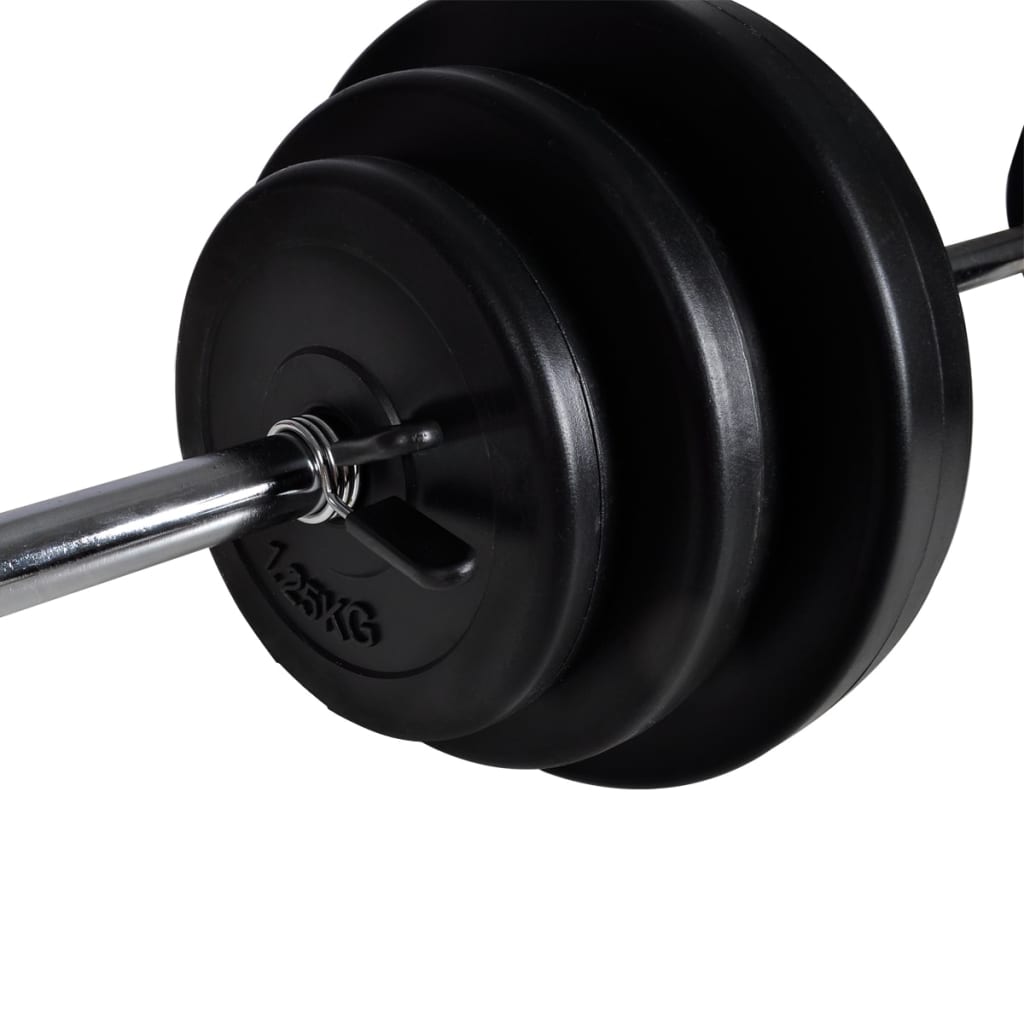 Posilovací lavice se sadou činek barbell a dumbbell 30,5 kg