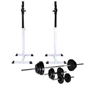 vidaXL kangi- ja k&uuml;kiraam kangi ja hantlitega 30,5 kg