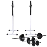 vidaXL Kniebeugen-/Langhantelständer mit Hantel-Set 30,5 kg