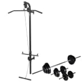 vidaXL Tour de musculation murale avec jeu d'haltères et poids 30,5 kg
