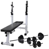vidaXL Banc d'entraînement avec support de poids jeu d'haltères 30,5kg