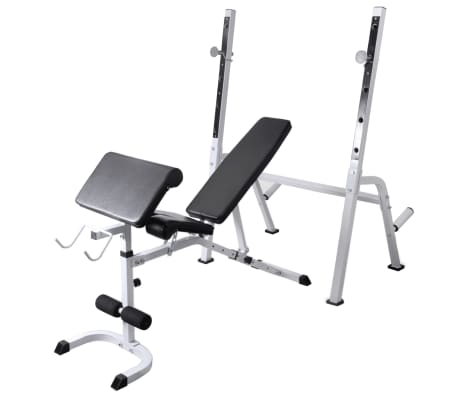 vidaXL Treningsbenk med vektstativ, vektstang og manualsett 90kg