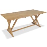 vidaXL Mesa de comedor exterior de madera de teca maciza 180x90x75 cm