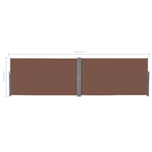 Zatahovací boční markýza / zástěna 160 x 600 cm hnědá - obrázek 8