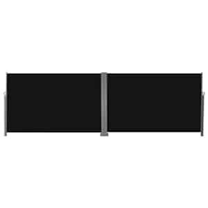vidaXL Ištraukiama šoninė pertvara, 200x600cm, juoda