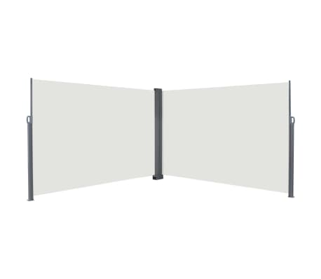 vidaXL Tenda da Sole Laterale Retrattile 200x600cm Crema Paravento Frangivento