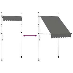 Ručně zatahovací markýza 150 cm antracitová - obrázek 6