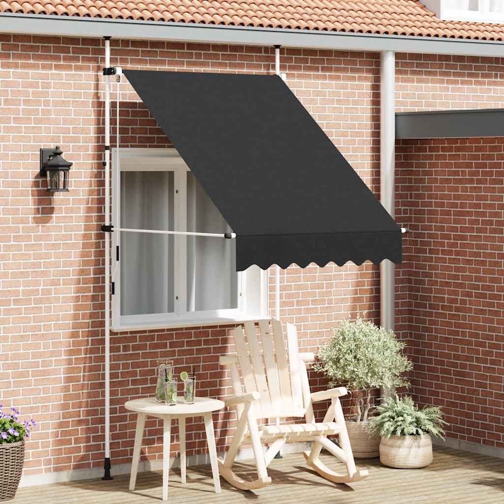 vidaXL Copertină retractabilă manual, antracit, 150 cm