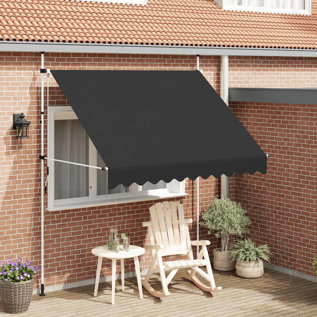 vidaXL Copertină retractabilă manual, antracit, 250 cm