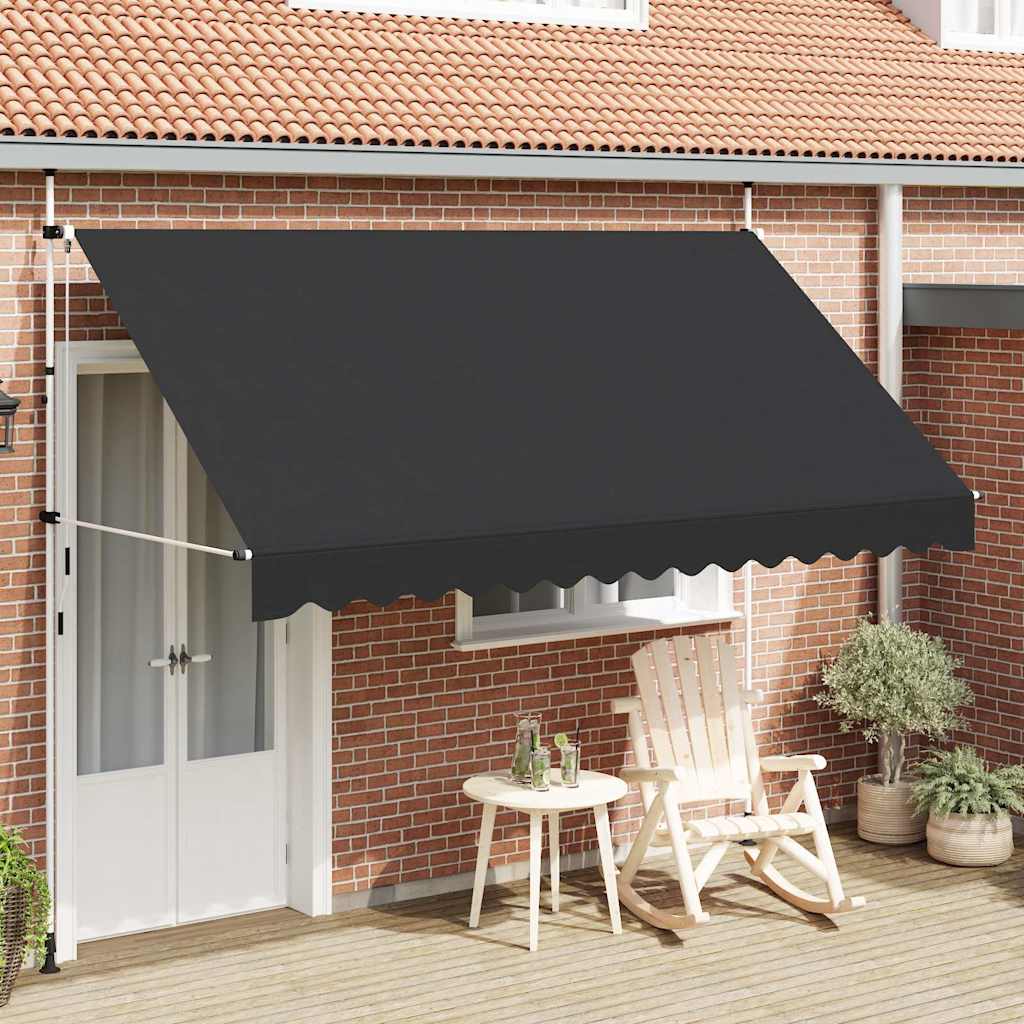 vidaXL Copertină retractabilă manual, antracit, 350 cm