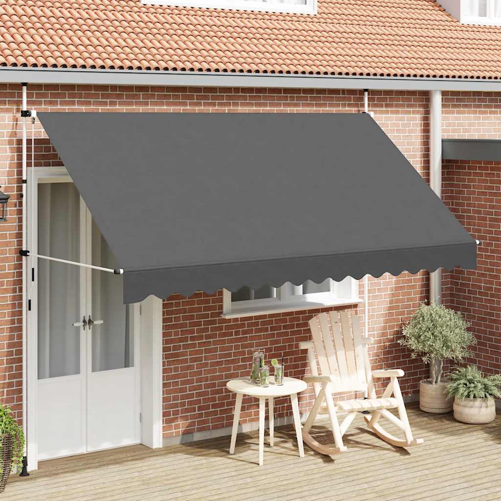 vidaXL Copertină retractabilă manual, antracit, 350 cm