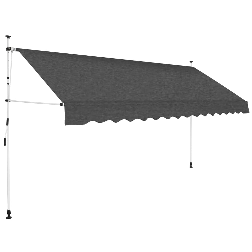 vidaXL Copertină retractabilă manual, antracit, 400 cm