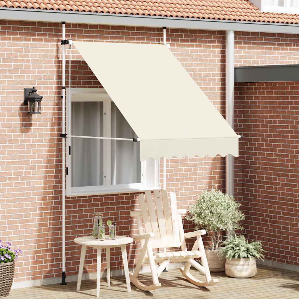 vidaXL Einziehbare Markise Handbetrieben 150 cm Cremeweiß