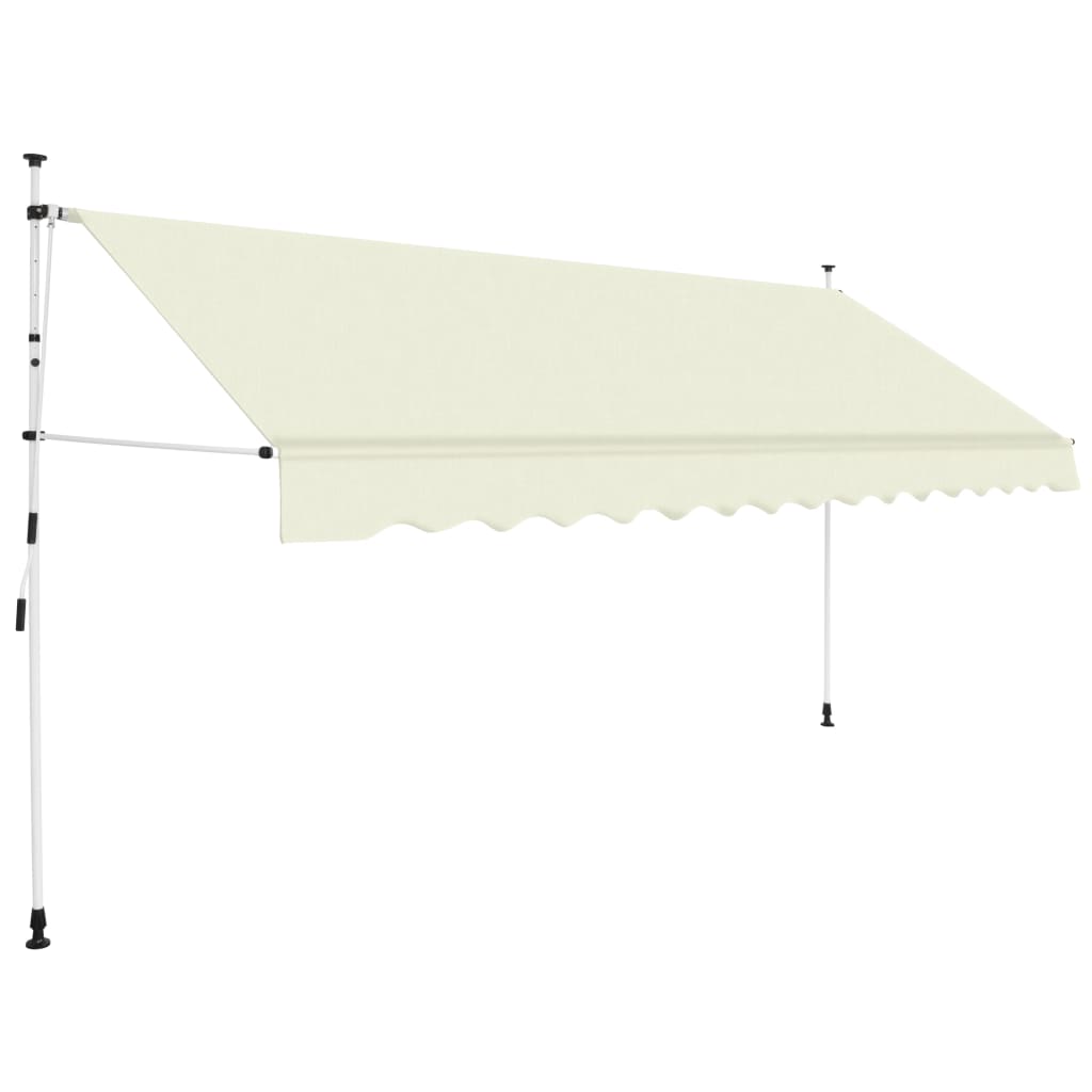 vidaXL Copertină retractabilă manual, crem, 350 cm