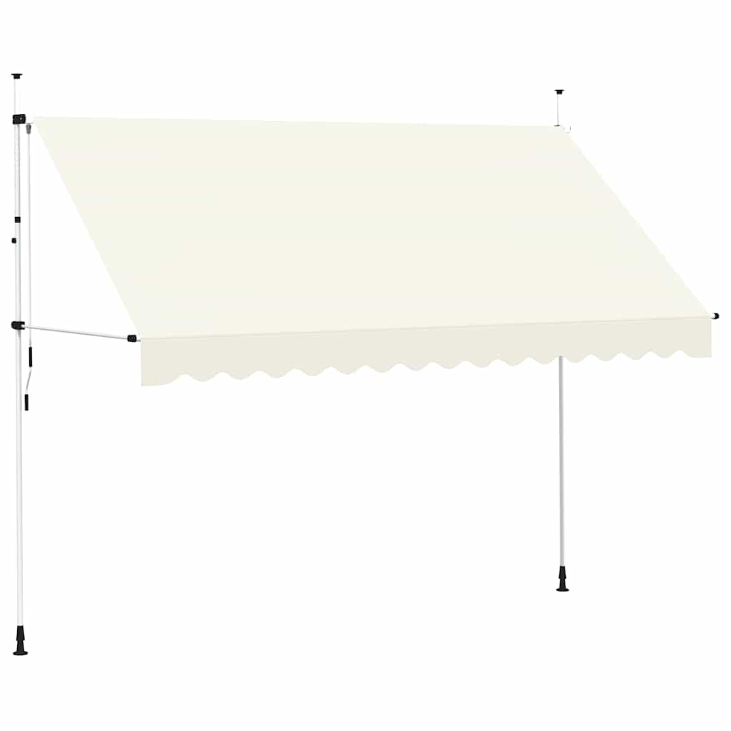 vidaXL Ručně zatahovací markýza 350 cm krémová