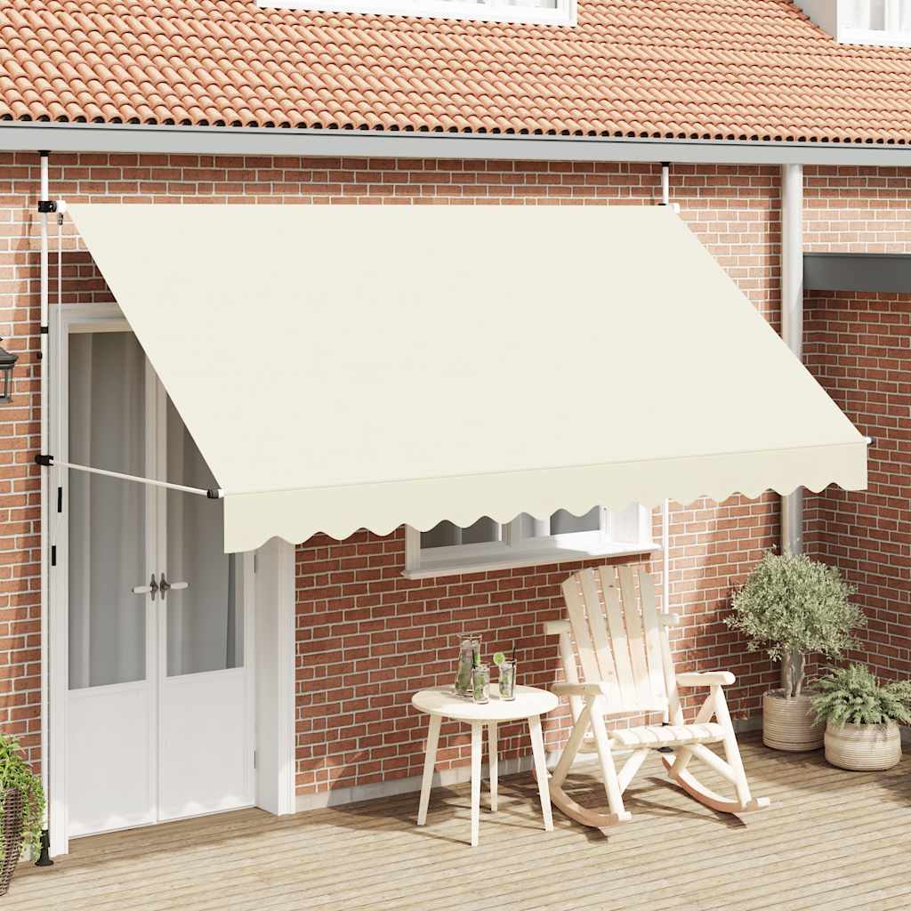 vidaXL Copertină retractabilă manual, crem, 350 cm