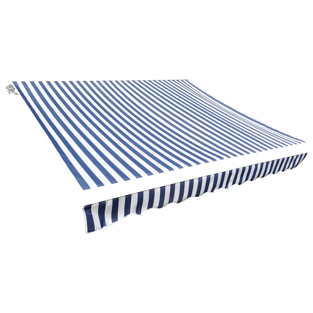 vidaXL udskiftningsdug til markise 450x300 cm polyester blå og hvid