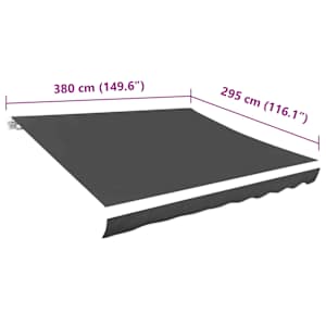 Náhradní plachta na markýzu šedá 4x3 m polyesterová - obrázek 5