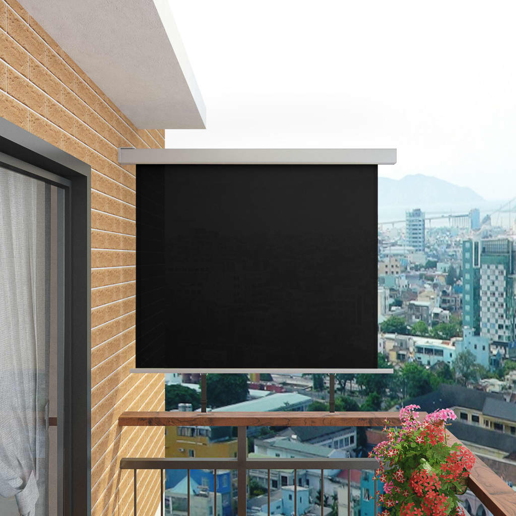 vidaXL Copertină laterală multifuncțională balcon, negru, 150x200 cm