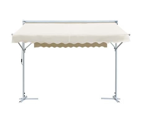 vidaXL Frittstående markise 3x3 m kremhvit