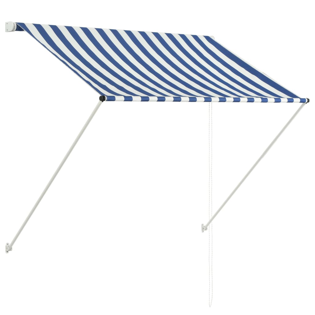 Image of vidaXL Retractable Awning 150x150 cm Blue and White