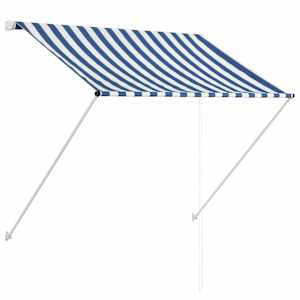 Zatahovací markýza 150 x 150 cm modro-bílá - obrázek 2