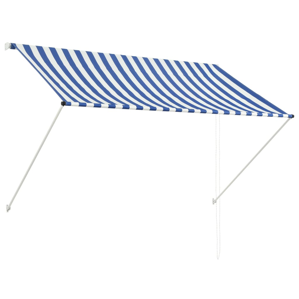 Image of vidaXL Retractable Awning 200x150 cm Blue and White