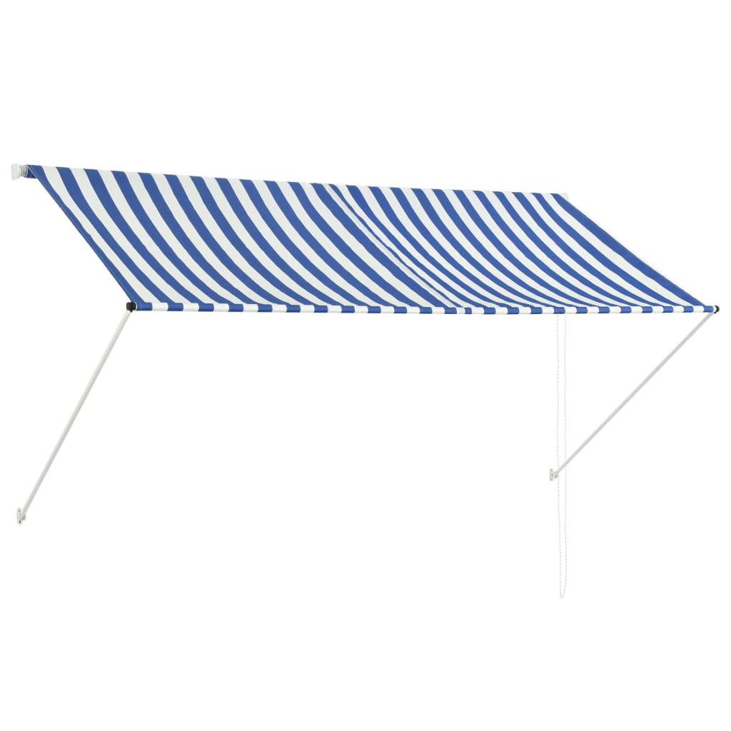 Image of vidaXL Retractable Awning 250x150 cm Blue and White