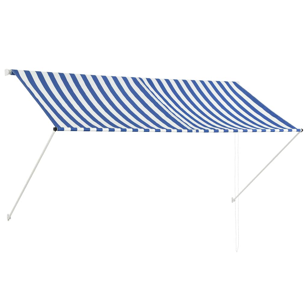 vidaXL Zatahovací markýza modro-bílá 250 x 150 cm