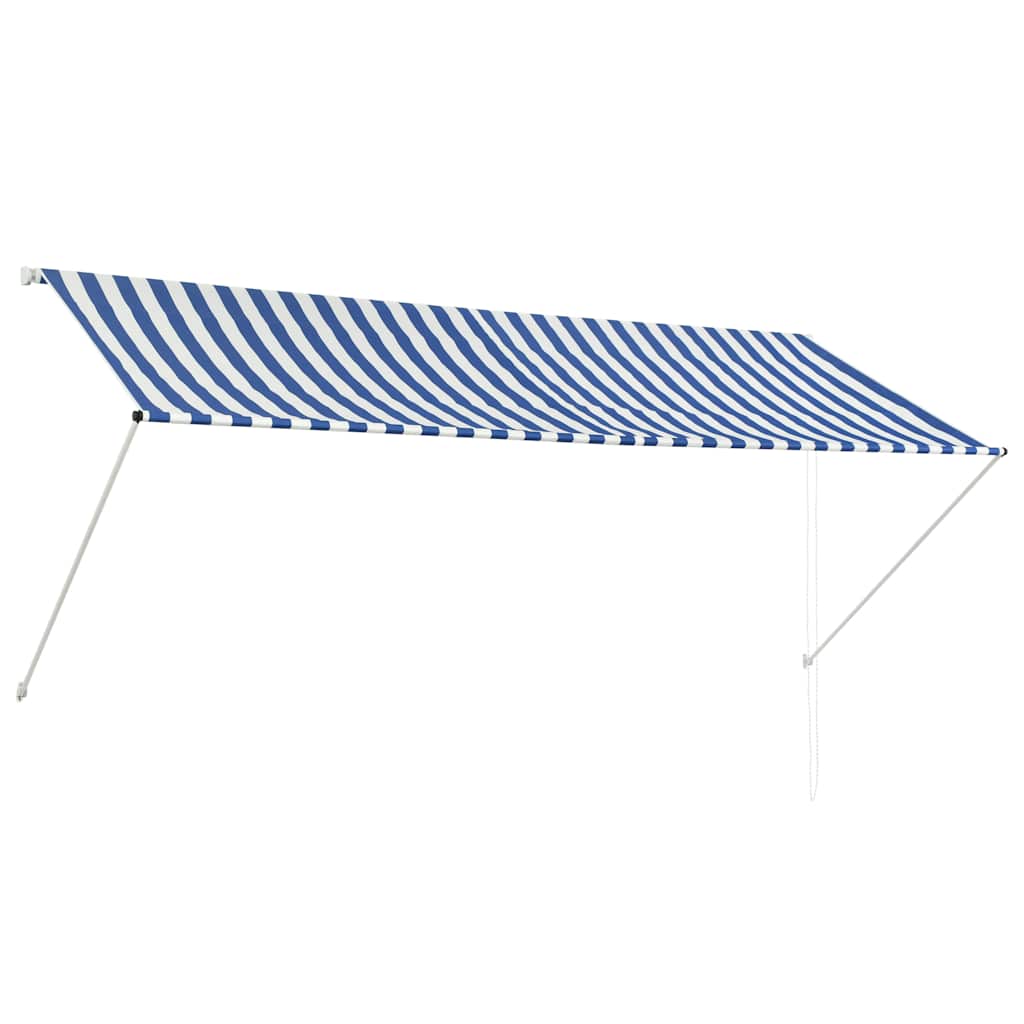 vidaXL Zatahovací markýza 300 x 150 cm modro-bílá